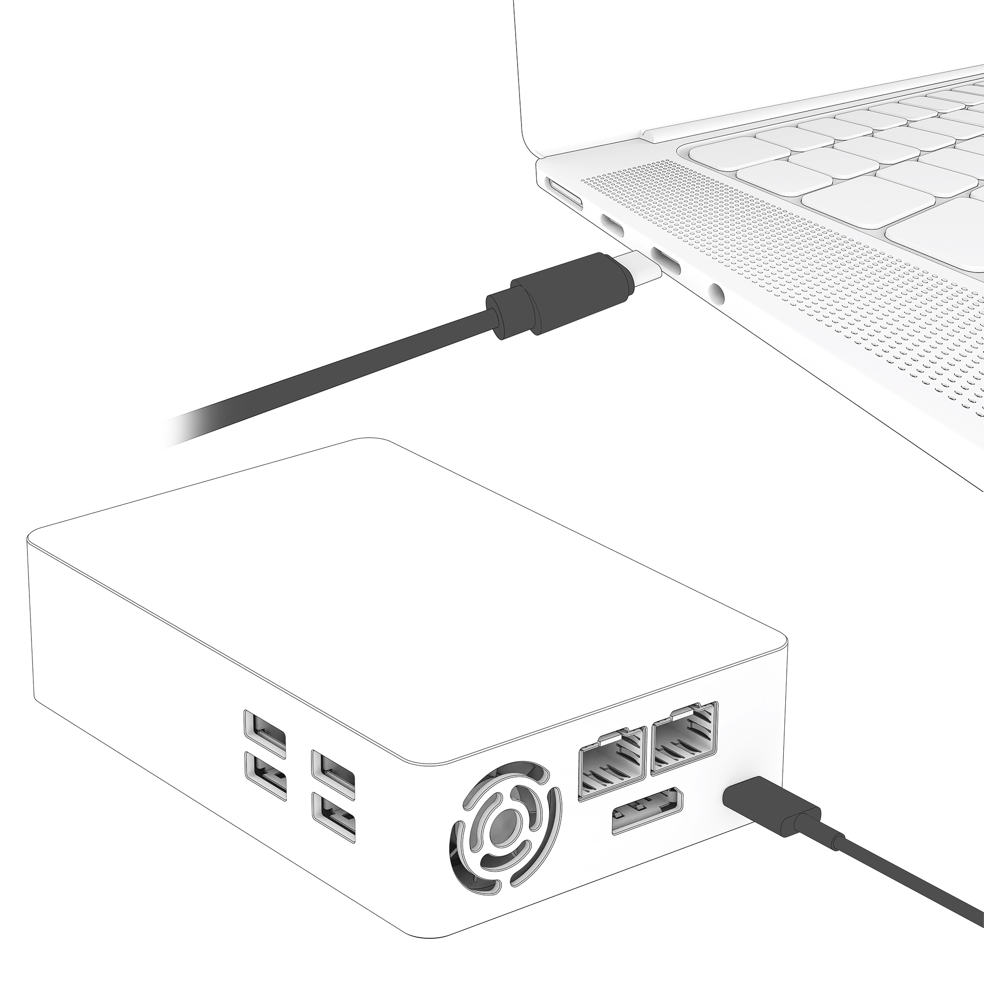 Connect LightOne's power port to your computer