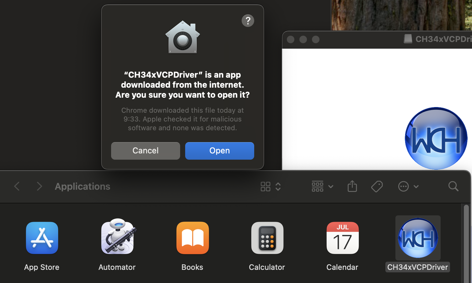 Launchpad の CH34xVCPDriver