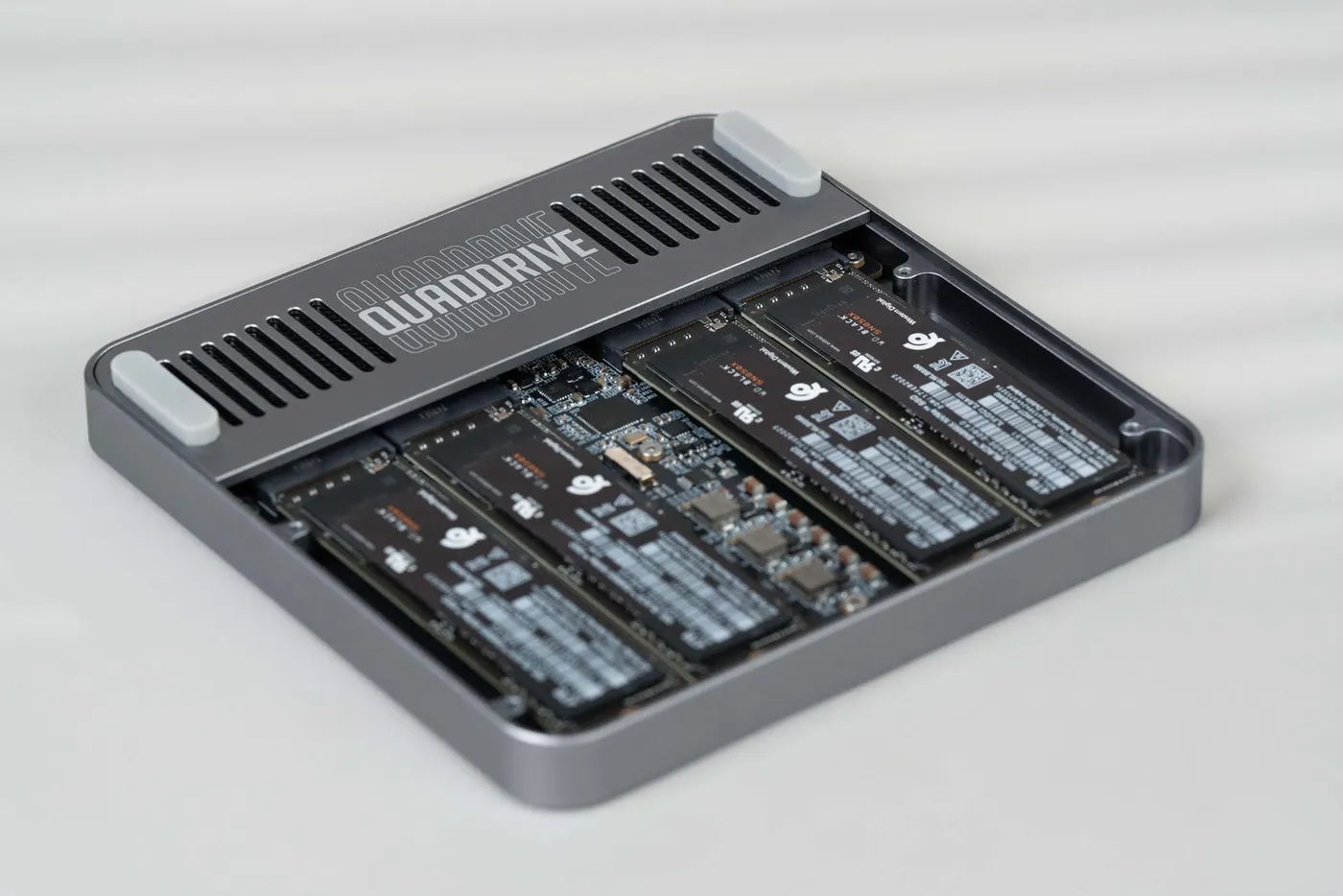 QuadDrive with four SSDs installed